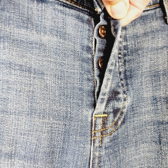 7 For All Mankind Jose Fina Boyfriend Skinny Jeans Size 30, Med Wash, Button Fly - Picture 4 of 16